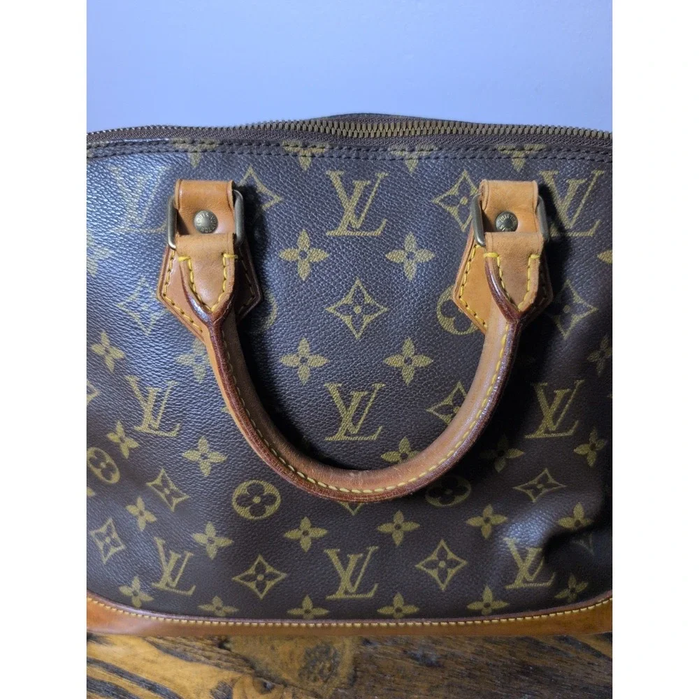Louis Vuitton Alma PM Monogram Canvas Leather Vintage Bag‎ Brown Vintage